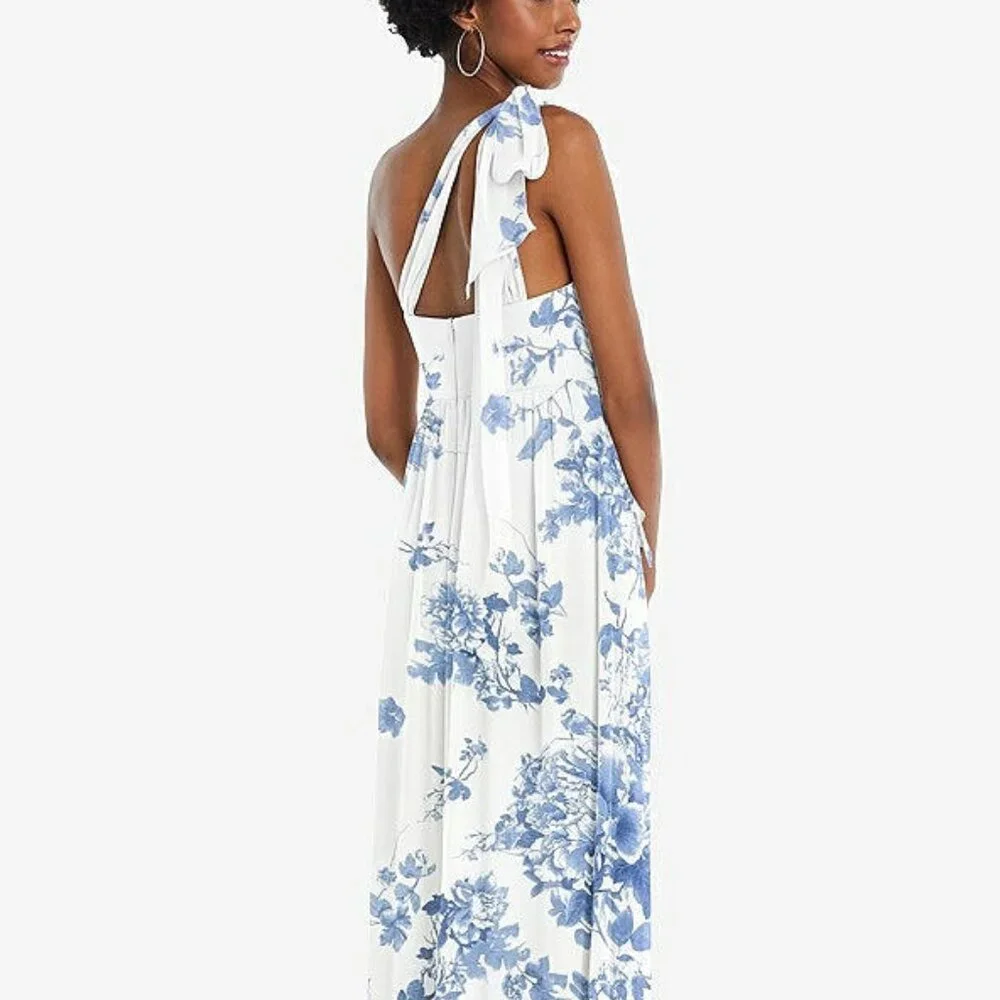 After Six 1564..Convertible Tie-Shoulder Empire Dress...Cottage Rose..Sz XL LONG - Picture 5 of 10